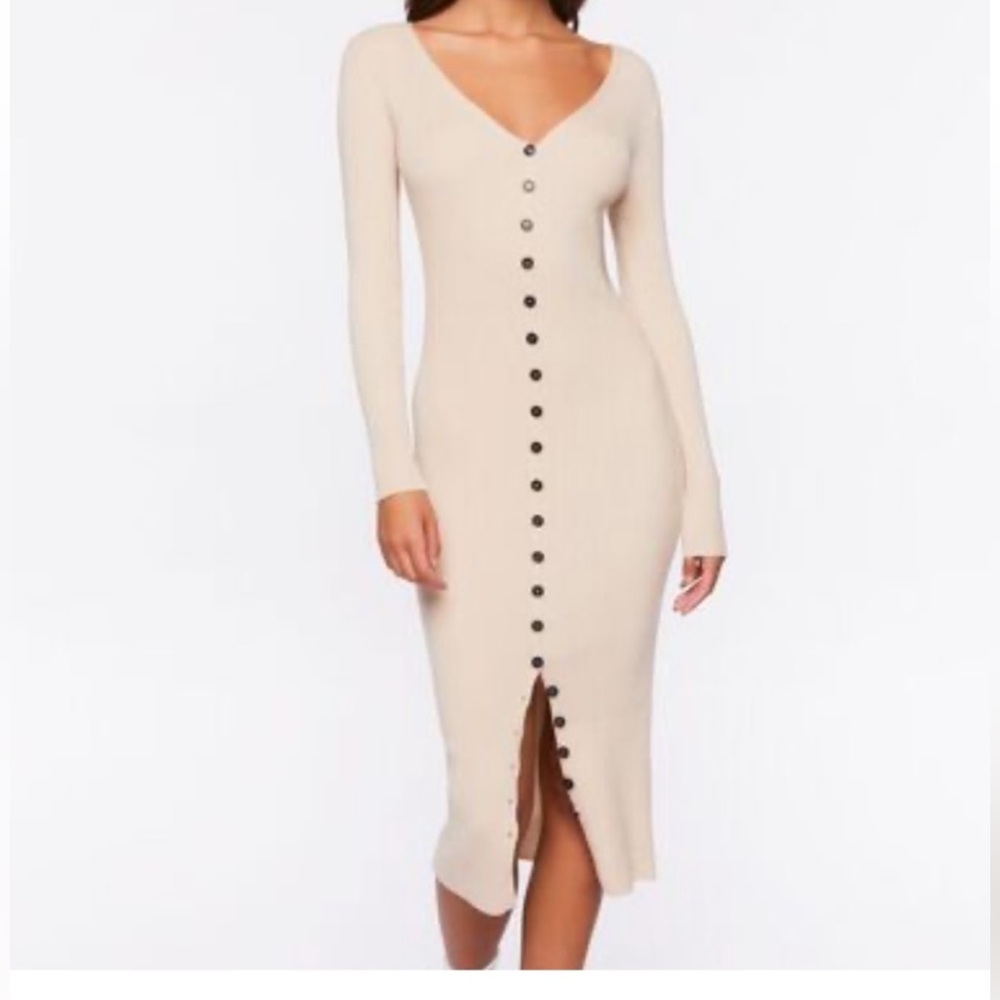 Ribbed Midi Sweater Dress